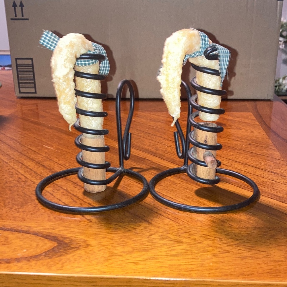 Rustic Black and Brown Candle Holders